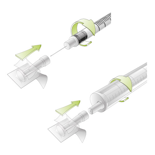 Emboiter la seringue dans le Sterifilt BASIC