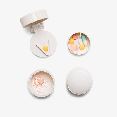 Pill box with cutter and crusher