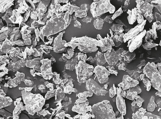 Particule de talc vue au microscope électronique