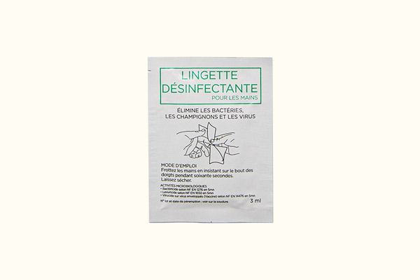Lingette désinfectante main